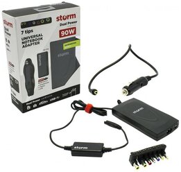 Блок питания, зарядка, адаптер в дом и авто для ноутбука, 90Вт, USB, 8 коннекторов