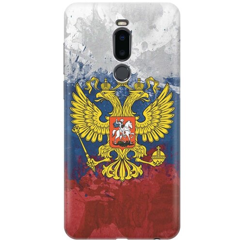 фото Gosso ультратонкий силиконовый чехол-накладка для meizu note 8 с принтом "герб и флаг рф"