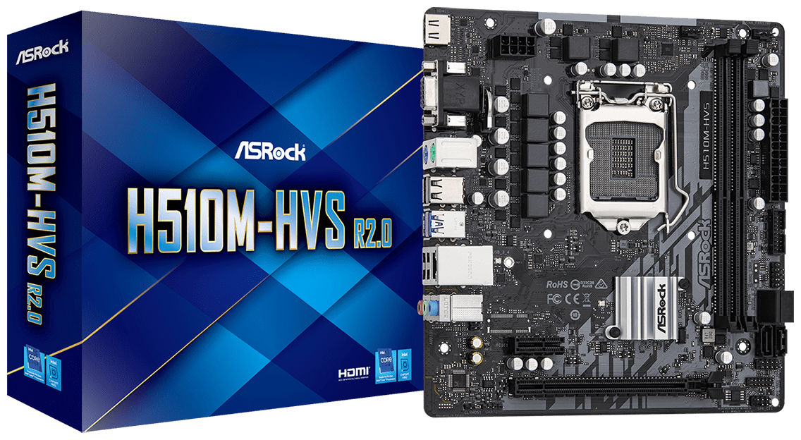 Материнская плата ASRock H510M-HVS R2.0, Socket1200, Intel H510, mATX - фотография № 4