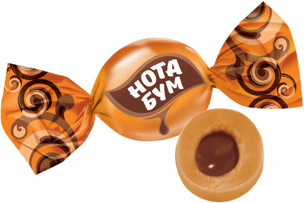 Конфеты жевательные Нота Бум с орехово-шоколадной начинкой, 500 г