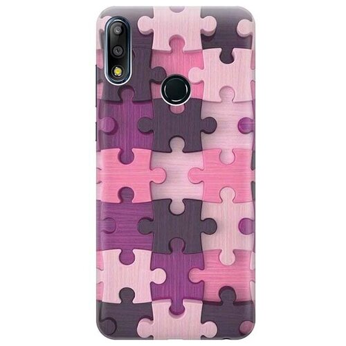 фото Ультратонкий силиконовый чехол-накладка для asus zenfone max pro (m2) zb631kl с принтом "сиреневый паззл" gosso