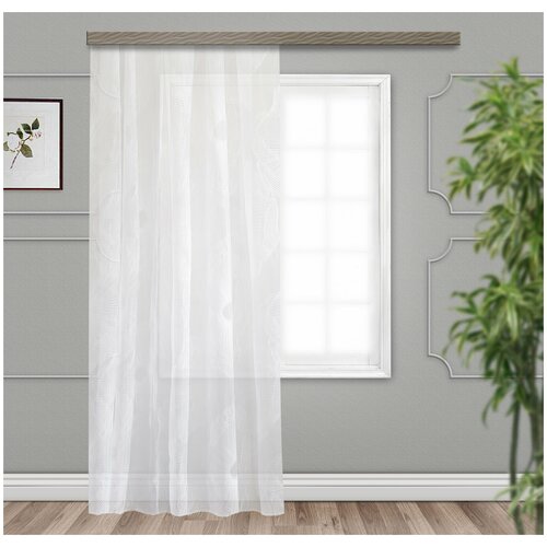 фото Штора органза деворе "маки" jyb048 молочный 300*260 witerra