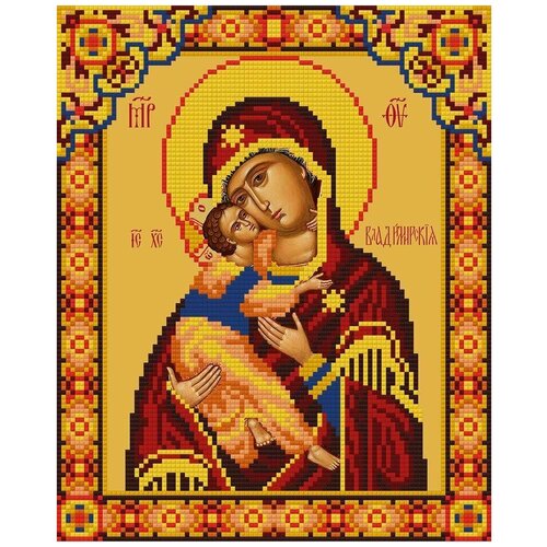 Кристальная (алмазная) мозаика фрея ALVR-178 Икона Божией Матери Владимирская