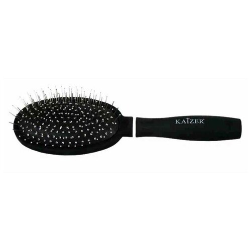 Kaizer professional расчёска для волос массажная с металлическими зубцами, арт. 802306 чёрный