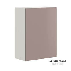 Кухонный модуль навесной шкаф Pragma Elinda с дверцей, ШхГхВ 60х31х75 см, ЛДСП, пыльный розовый