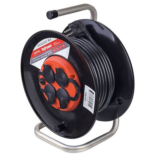 фото Удлинитель на катушке с заземлением perfeo rupower 4 sockets 30m pf_b4678
