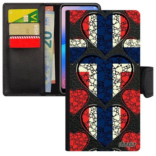 фото Защитный чехол-книжка на телефон // galaxy s7 edge // "флаг норвегии с сердцем" патриот дизайн, utaupia, цветной