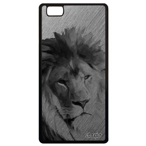 фото Защитный чехол на смартфон // huawei p8 lite 2015 // "лев" дизайн стиль, utaupia, серый