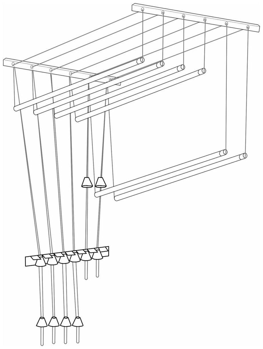 Сушилка для белья потолочная Лиана Люкс 5 линий 2,0 м 9206027 . - фотография № 4