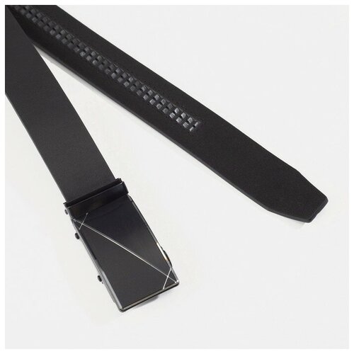 фото Ремень муж 06-01-03-03, 3,5*0,3*115 см, автомат, пряжка т-металл, черный rusexpress