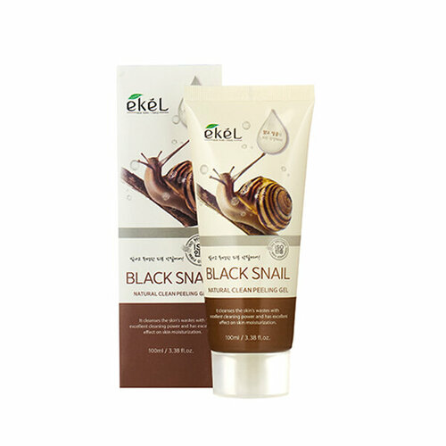EKEL Natural Clean Peeling Gel Black Snail Пилинг-скатка с экстрактом черной улитки пилинг скатка с муцином черной улитки ekel natural clean peeling gel black snail