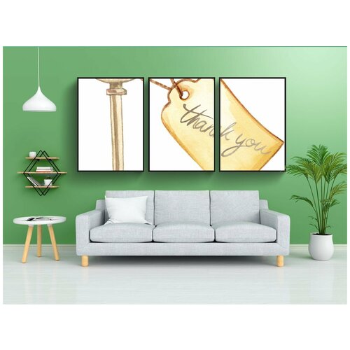 фото Набор модулных постеров для интерьера "ключ, ярлык, винтаж" 60x90 см. в тубусе, без рамки lotsprints