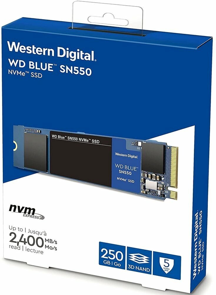 SSD накопитель WD Blue SN550 250Гб, M.2 2280, PCI-E x4, NVMe - фото №6