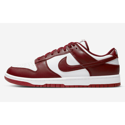 Кроссовки NIKE Dunk Low Retro, полнота D, размер RU 42.5 / EU 43 / 27.5 см, белый, красный низкие кроссовки dunk vday nike цвет white team red adobe dragon red