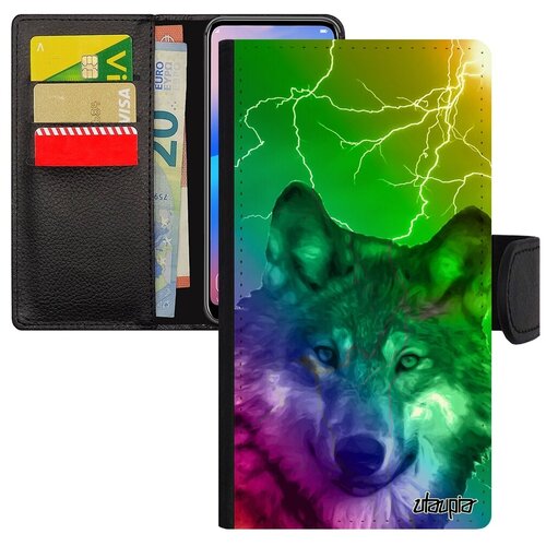 фото Защитный чехол-книжка на телефон // iphone x // "дикий волк" хищник злой, utaupia, цветной