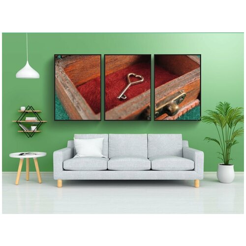 фото Набор модулных постеров для интерьера "ключ, открыть, замок" 60x90 см. в тубусе, без рамки lotsprints