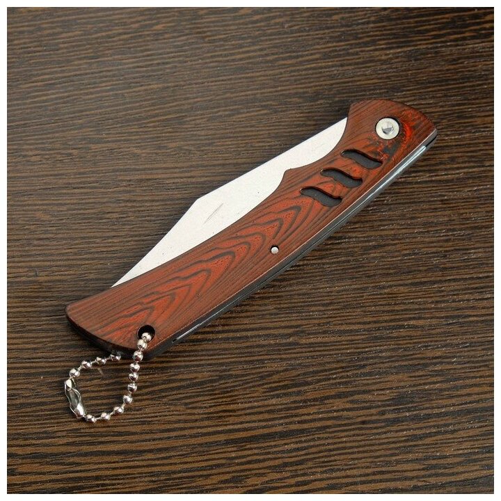 Нож перочинный "Мангуст" рукоять коричневая 3 полосы 1226309