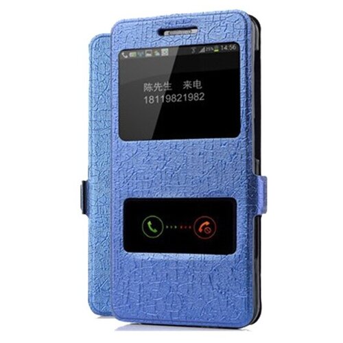 фото Чехол-книжка mypads для huawei p40 lite e с окном вызова предпросмотра и свайпом позволяет отвечать на звонки и сообщения не открывая крышку синий