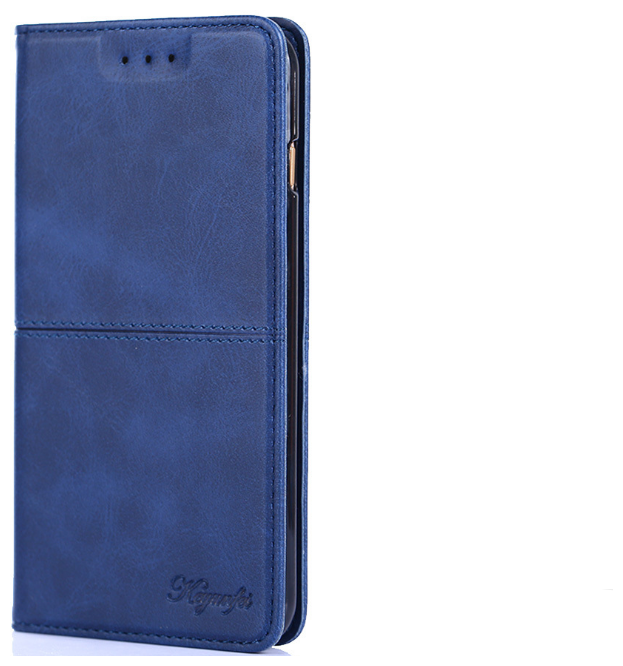 Чехол-книжка MyPads для Realme 5 / 5i / 5s из качественной импортной кожи прошитый элегантной прострочкой Ретро синий с магнитной крышкой
