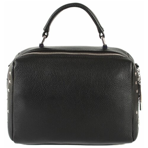 фото Сумка/сумка женская/сумка женская натуральная кожа/meyninger/св8141/черный/модель с ручкой/на короткой ручке