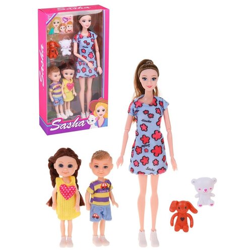 Игровой набор Наша игрушка Счастливая семья,кукла 29 см,2 куклы 11 см,801991