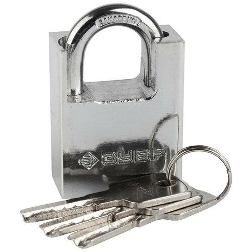 фото Замок навесной с дополнительной защитой 40 мм зубр профи 37223-40