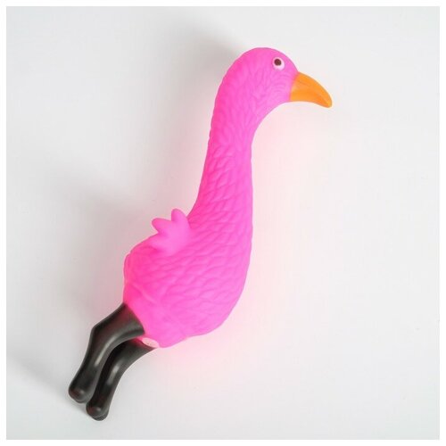 Игрушка пищащая Фламинго для собак, 22,5 см, розовая