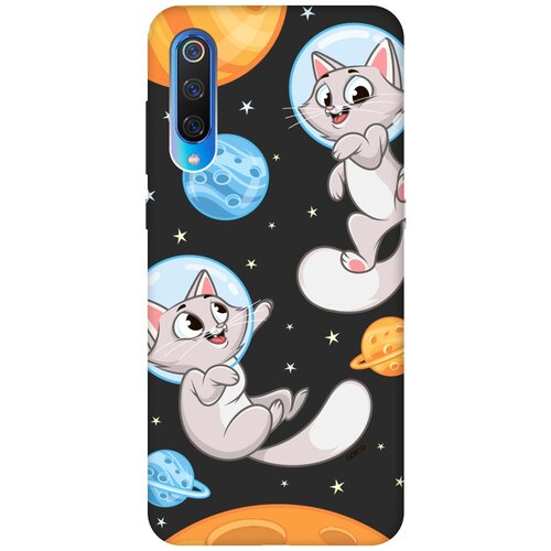 Матовый Soft Touch силиконовый чехол на Xiaomi Mi 9, Сяоми Ми 9 с 3D принтом CosmoCats черный матовый soft touch силиконовый чехол на xiaomi mi 9 сяоми ми 9 с 3d принтом cosmocats черный