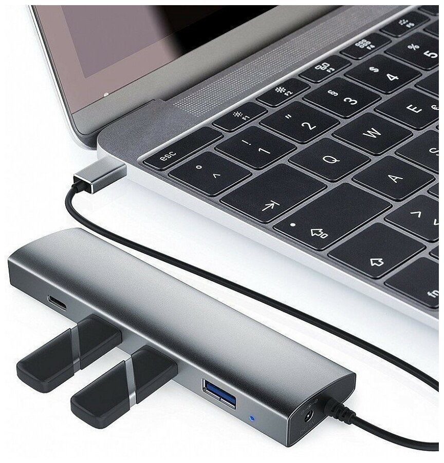 USB-хаб CSL Primewire USB-C с блоком питания цвет Серебристый CSL302562 CSL302562