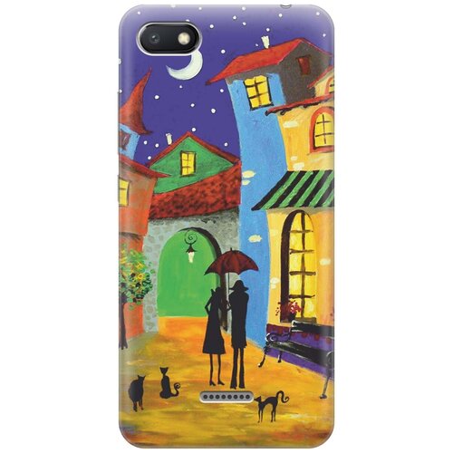 фото Re:paчехол - накладка artcolor для xiaomi redmi 6a с принтом "разноцветный город"