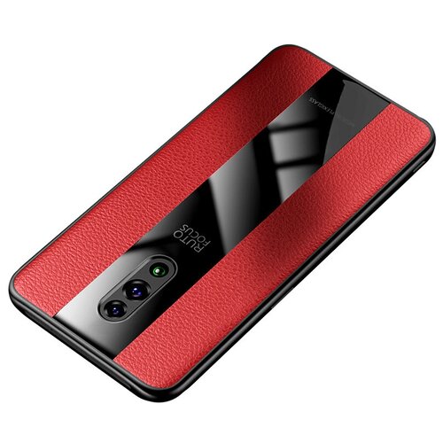 фото Чехол mypads для xiaomi mi cc9 из силикона с дизайном под кожу красный