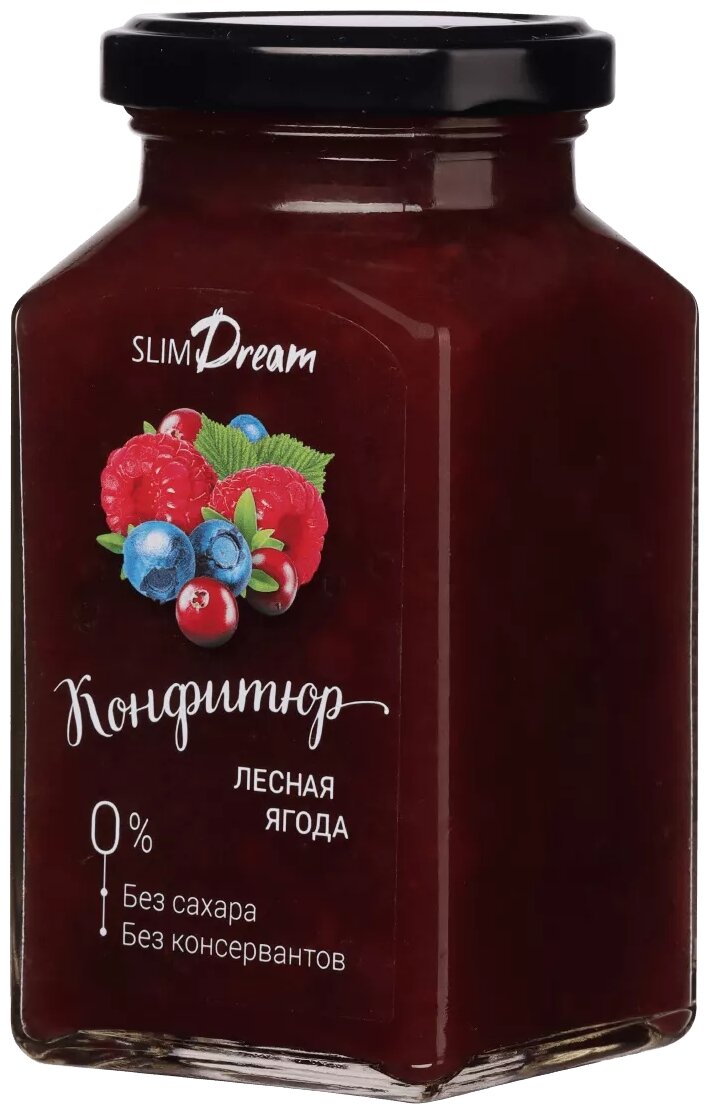 Конфитюр Slim Dream лесные ягоды без сахара, банка, 300 г