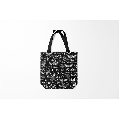 фото Сумка-шоппер / 40х40 см / rap / 6ix9ine татуировки burnettie