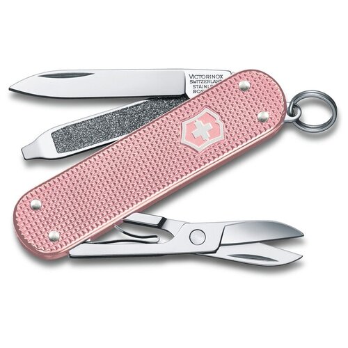 фото Нож-брелок victorinox classic sd alox colors cotton candy, 58 мм, 5 функций, светло-розовый