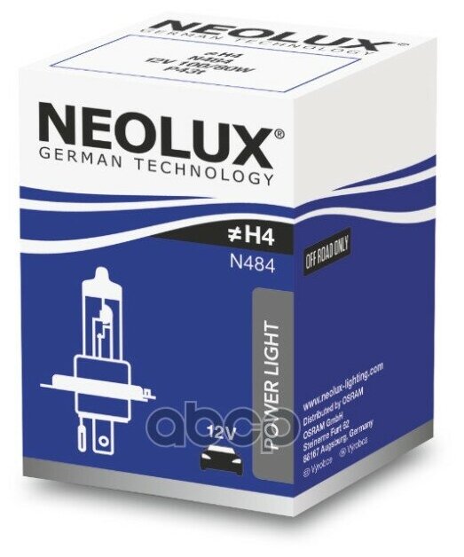 Лампа Neolux Галогеновая H4 P43t 100w Neolux арт. N484