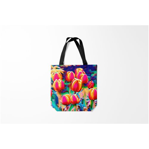 фото Сумка-шоппер / 40х40 см / популярные иллюстрации / лето тюльпаны burnettie