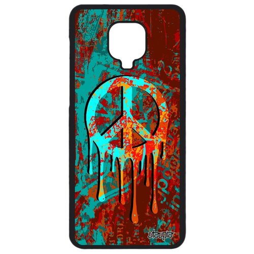 фото Яркий чехол на // xiaomi redmi note 9 pro // "peace and love" рисунок стиль, utaupia, фиолетовый