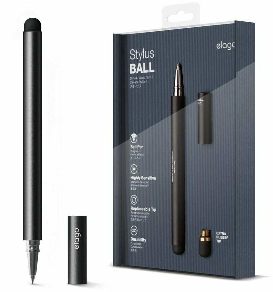 Стилус ручка Elago Pen Ball для смартфонов и планшетов, Black (EL-STY-BALL-BK)