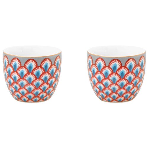 Набор из 2-х подставок для яиц Pip Studio Flower Festival Scallop Red-Light Blue, WW.51.011.033