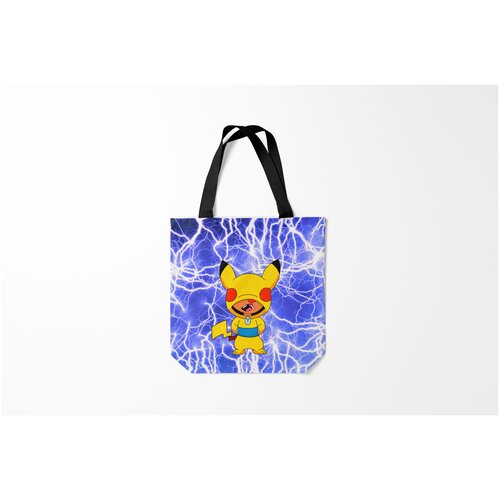 фото Сумка-шоппер / 40х40 см / геймерам / brawl stars леон пикачу burnettie