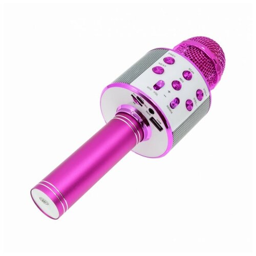 Микрофон-колонка WS-858-1 (Bluetooth), розовый