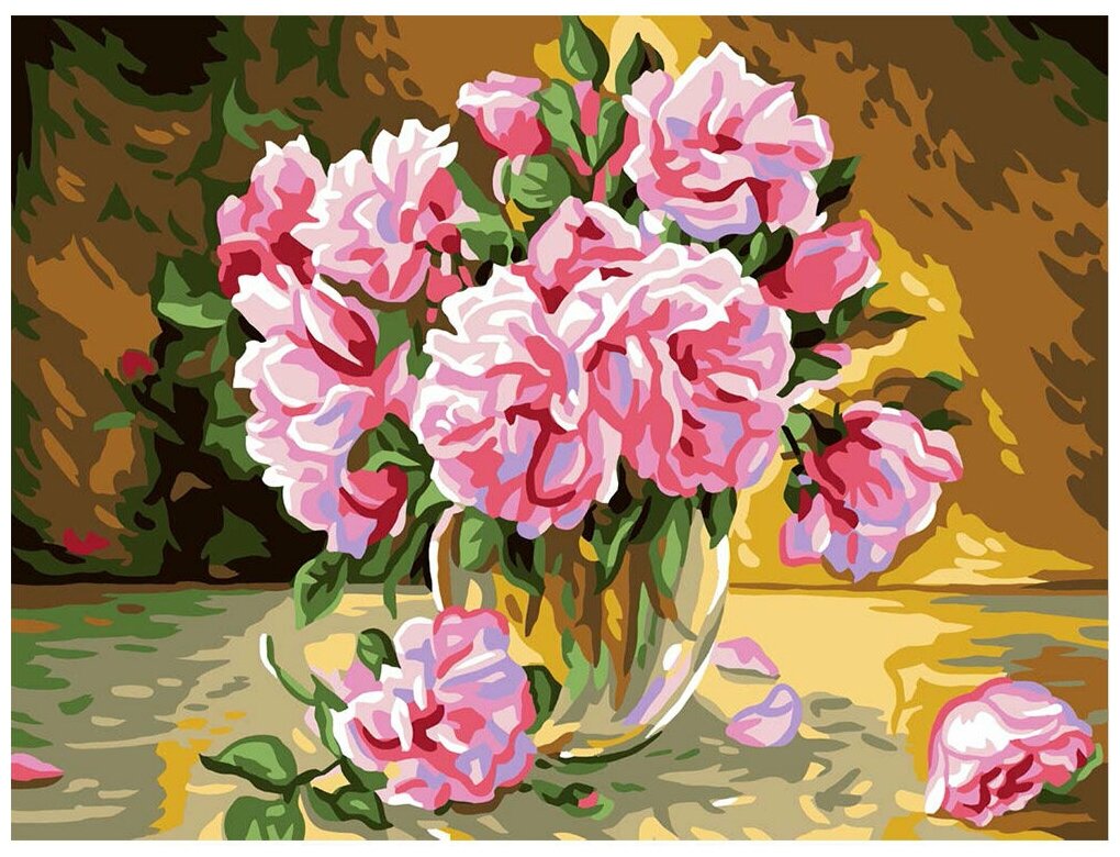 Канва/ткань с рисунком Grafitec серия 11.000 60 см х 50 см 11.888 Розовые розы
