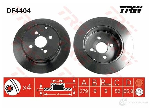 Тормозной Диск TRW арт. DF4404