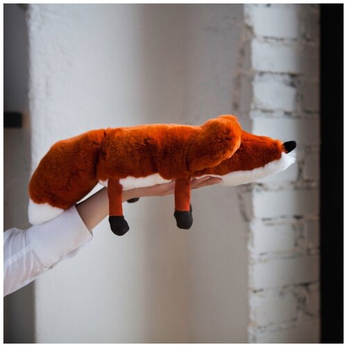 фото Игрушка из натурального меха onlyfur "лиса колбаса" оранжевая