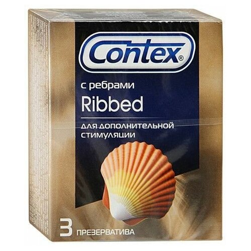 Презервативы CONTEX Ribbed с рёбрышками - 3 шт.