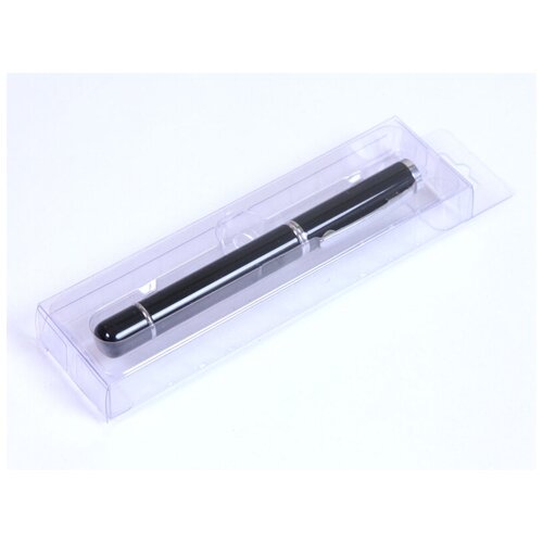 Флешка в виде металлической ручки с мини чипом (64 Гб / GB USB 2.0 Черный/Black 366 металлический корпус для гравировки логотипа)