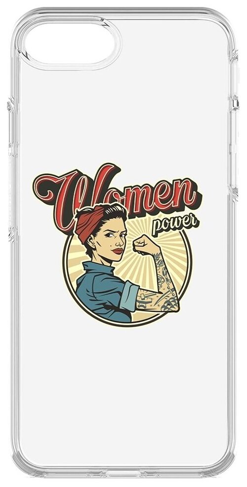Чехол-накладка Krutoff Clear Case Женский день - Women Power для iPhone 6/6s/7/8/SE