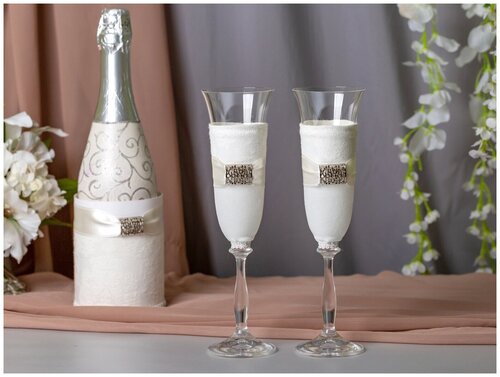 Свадебные бокалы для шампанского в форме флейты 