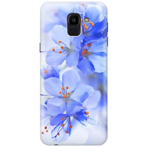 GOSSO Ультратонкий силиконовый чехол-накладка для Samsung Galaxy J6 (2018) с принтом Лазурные орхидеи gosso ультратонкий силиконовый чехол накладка для samsung galaxy a7 2018 с принтом голубые орхидеи