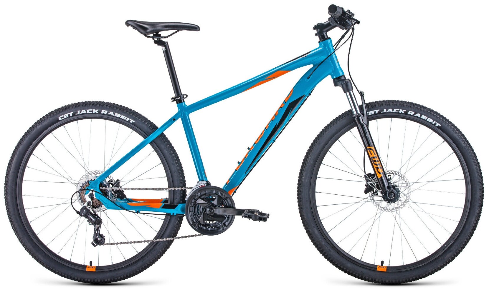 Велосипед FORWARD APACHE 27,5 3.0 HD (27,5" 21 ск. рост. 17") 2022, бирюзовый/оранжевый, RBK22FW2735